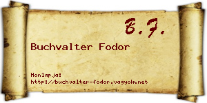 Buchvalter Fodor névjegykártya